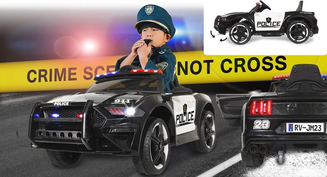 Jamara US Police Car Elektroauto mit Licht und Sound schwarz ab 3 Jahren - Bild 2