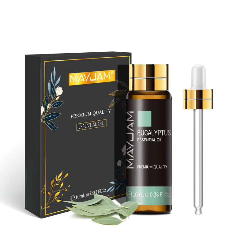 Mayjam Ätherisches Öl Set mit Tropfer, 10ml pro Flasche, verschiedene Düfte wie Eukalyptus, Lavendel und Rose, schwarze Glasflaschen - Bild 4