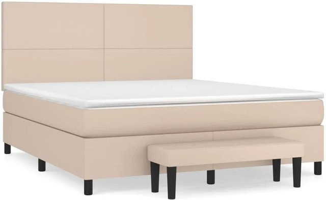 vidaXL Boxspringbett mit Matratze Hybrid-Design in Cappuccino-Braun, B/T/H: 180 x 200 x 128 cm - Bild 1