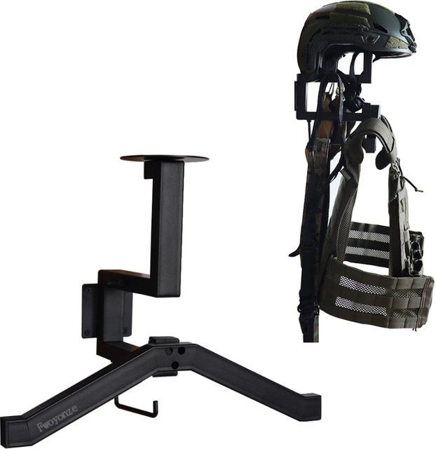 Fwoyonze Metall Wandhalterung für taktische Ausrüstung, Helm und Weste, Schwarz - Bild 1