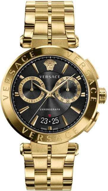 Versace Chronograph, Quarz, Edelstahl, 45 mm, Herren, Schwarz - Bild 1