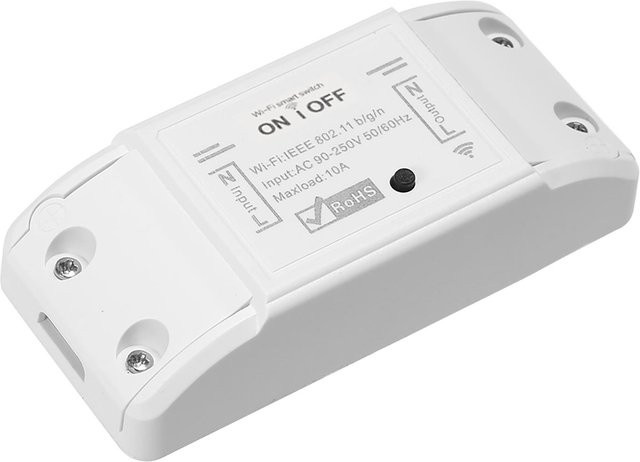 Igeteck Wifi Smart Switch mit Timer und Fernbedienung, kompatibel mit Alexa und Google Assistant, Tuya WLAN, 10A 2200W, Weiß - Bild 1
