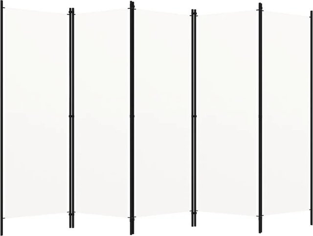 vidaXL Raumteiler 5-teilig Weiß B: 250 cm, H: 180 cm - Bild 1