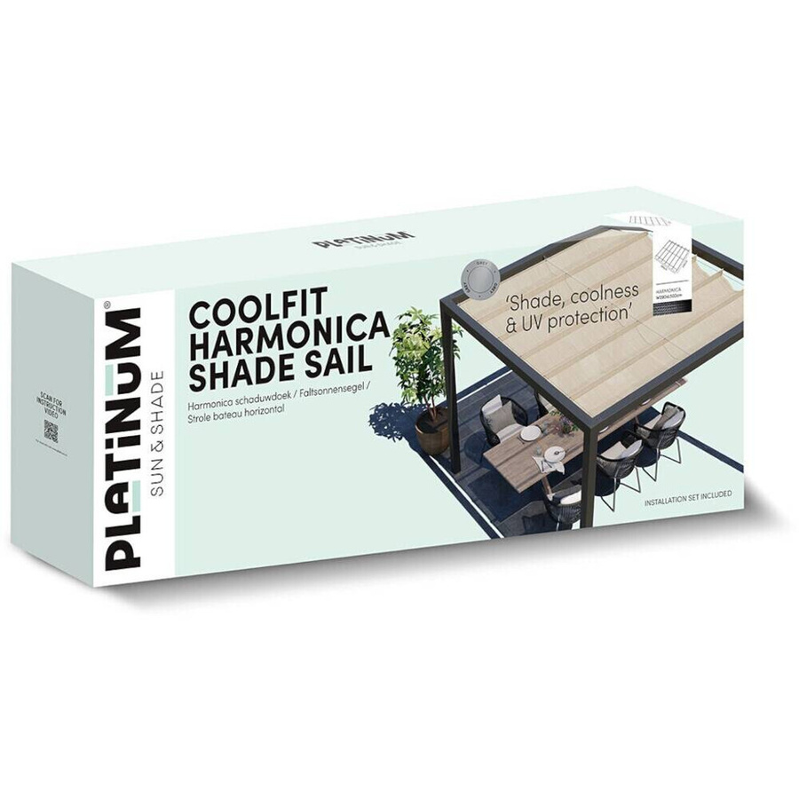 PLATINUM Coolfit Faltsonnensegel aus Polyethylen in Altweiß, B: 500 cm, H: 1 cm, L: 290 cm - Bild 1