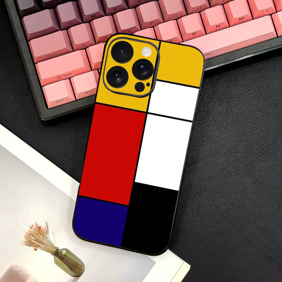 Handyhülle P-Piet M-Mondrian für iPhone 13-16 Plus Pro Max in Bunt mit Satin-Glanz-Finish - Bild 1