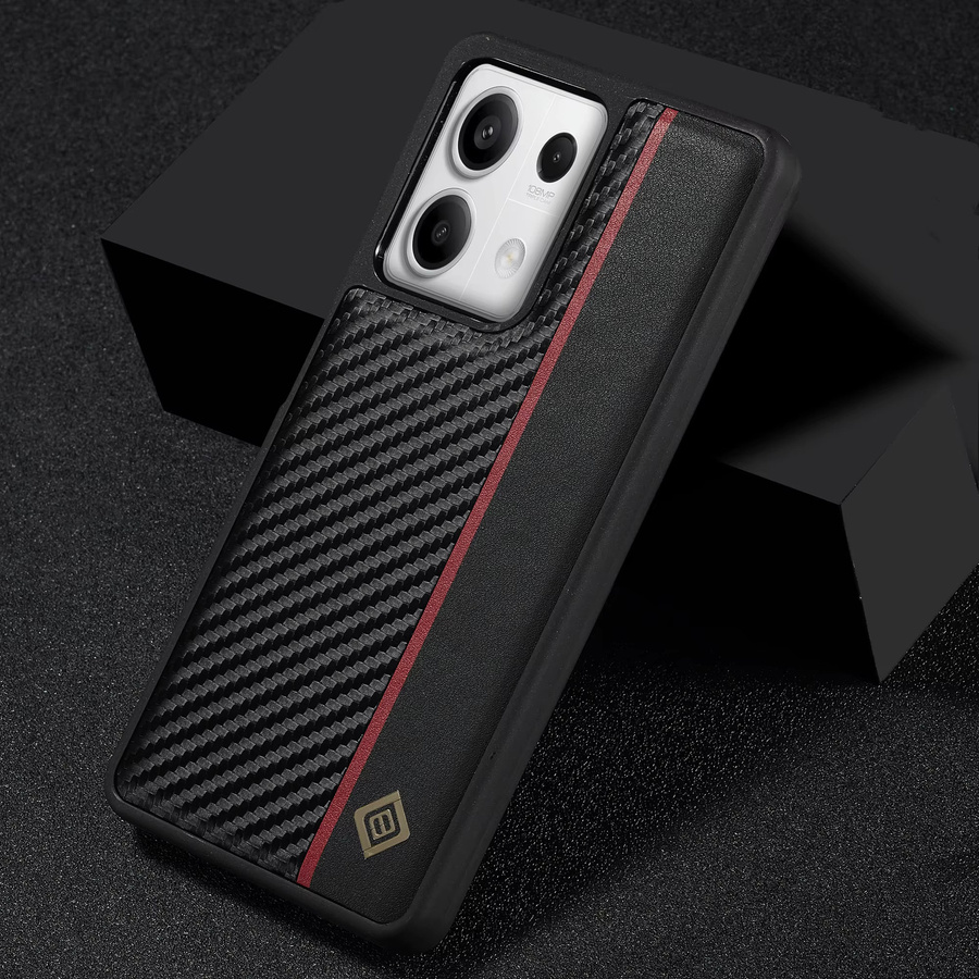 Stoßfeste Xiaomi Handyhülle in Carbon-Optik aus PU-Leder, Farbe Schwarz - Bild 2