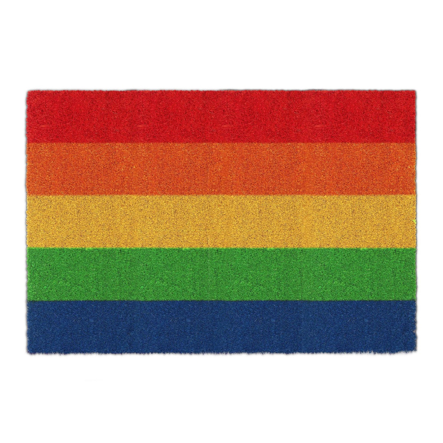 Relaxdays Fußmatte aus Kokosfaser in Bunt mit Regenbogen-Streifen, rutschfest und wetterfest, B/T/H: 60 x 40 x 1,5 cm - Bild 2