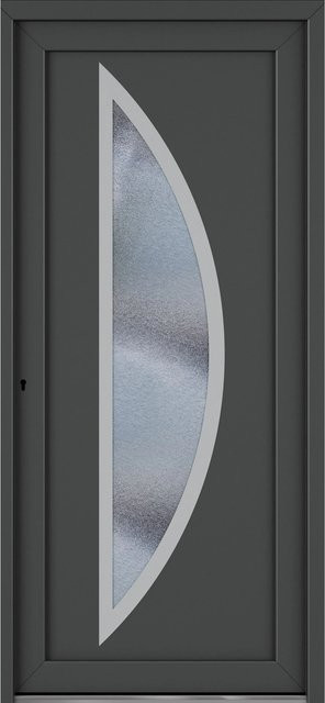Roro Haustür OKE 1104 Kunststoff mit Glaseinsatz in Weiß-Anthrazit B: 100 cm, H: 200 cm, DIN Links - Bild 1
