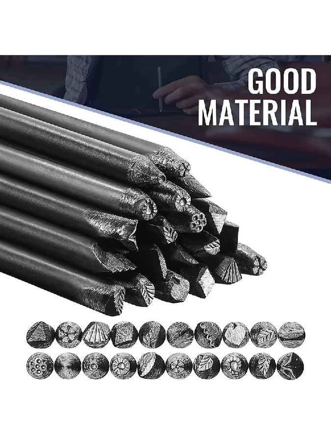 ABUN 20er Set Blumenstanzer aus Stahl mit 4 mm Stempel für Schmuck DIY in Schwarz und Silber - Bild 5