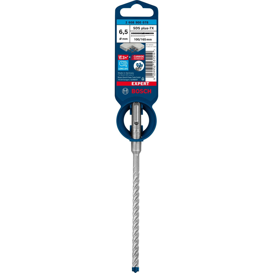 Bosch Expert Hammerbohrer SDS Plus-7X, Farbe: Silber, Durchmesser: 6,5 mm, Länge: 165 mm - Bild 2