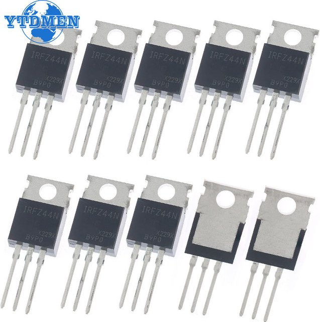 YTDMEN Mosfet IRFZ44N TO220 Transistor Set, 10 Stück Hochleistungstransistoren IRFZ44NPBF, 49A 55V Feldeffekttransistor in Schwarz - Bild 1