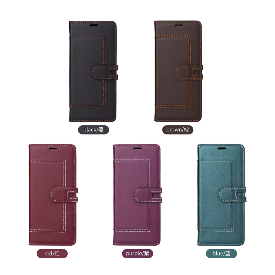 Business Flip Leder Handyhülle Wallet Cover für Samsung Galaxy A-Serie in Schwarz oder Rot - Bild 6