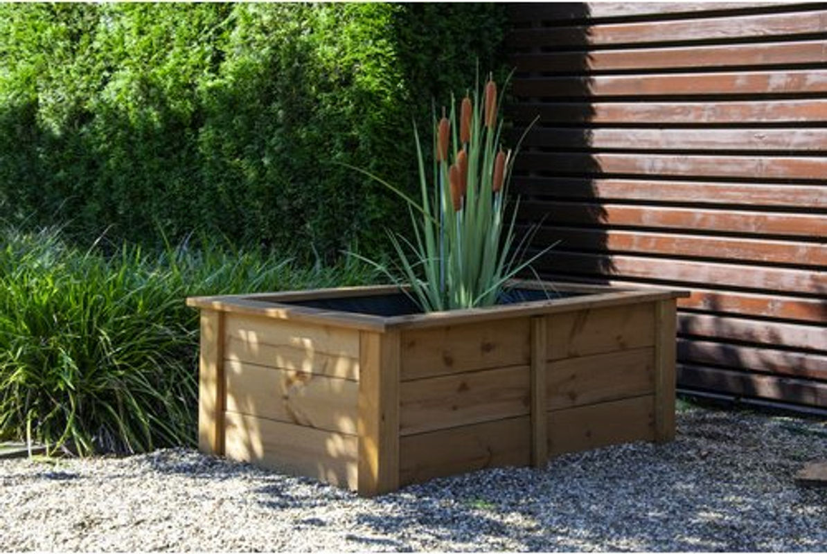 DOBAR Hochteich Kubus rechteckig braun B: 120 cm, H: 42 cm, Fassungsvermögen: 200 Liter - Bild 2