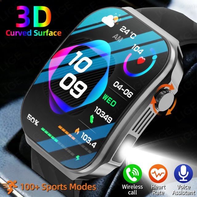 LIGE Smartwatch für Damen mit 2,2 Zoll HD-Bildschirm, Herzfrequenzmessung und kabelloser Anruffunktion - Bild 1