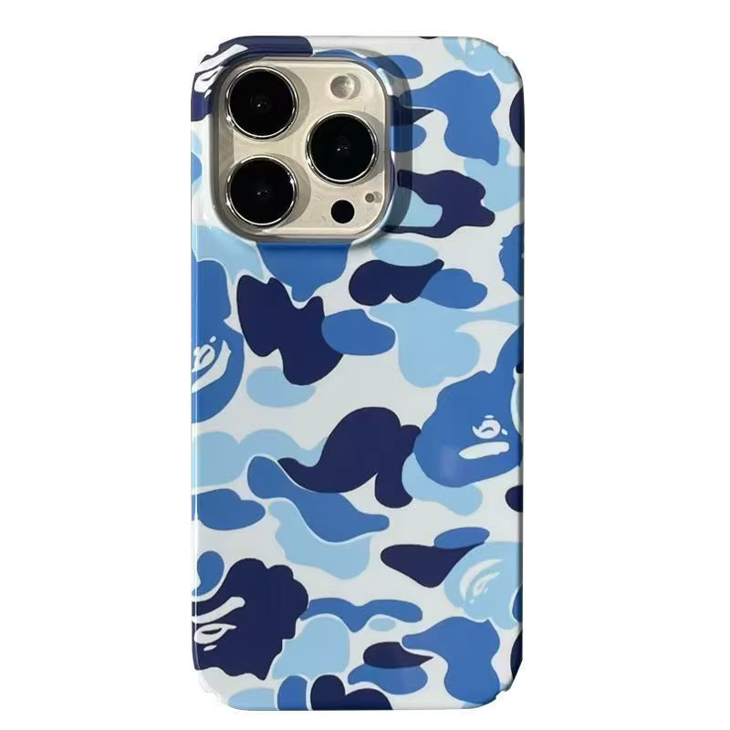 Stoßfeste TPU-Handyhülle im Tarnmuster für iPhone Modelle in Blau - Bild 3