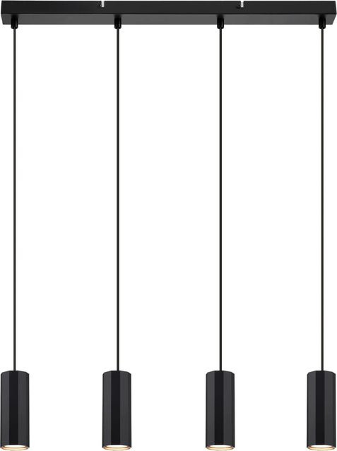 NETTLIFE Pendelleuchte aus Metall in Schwarz, Industrial Design, 4-flammig, GU10, Durchmesser: 60 cm - Bild 1