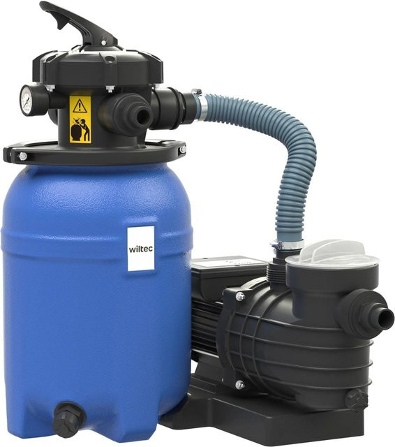 Wiltec Sandfilteranlage Blau mit 14L Filtertank und 10000L/H Leistung für deinen Pool - Bild 1