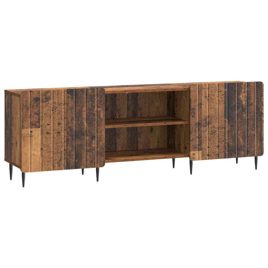 vidaXL TV-Schrank aus Altholz in Braun mit Metallakzenten, B/T/H: 150 x 31 x 52 cm - Bild 2