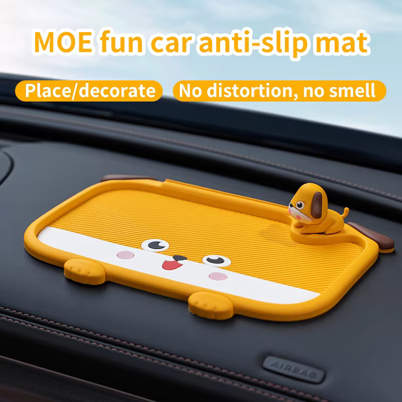 Universelles PVC-Antirutschpad für Autotelefone in Gelb mit Auto-Design - Bild 2