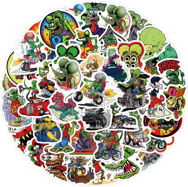 Rat Fink Graffiti Aufkleber Cartoon 60er Set - Bild 1