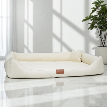 Tierlando Orthopädisches Hundebett WILLIAM Easy-Clean Luxus Hundesofa in Beige, B: 130 cm, H: 22 cm, T: 100 cm - Bild 2