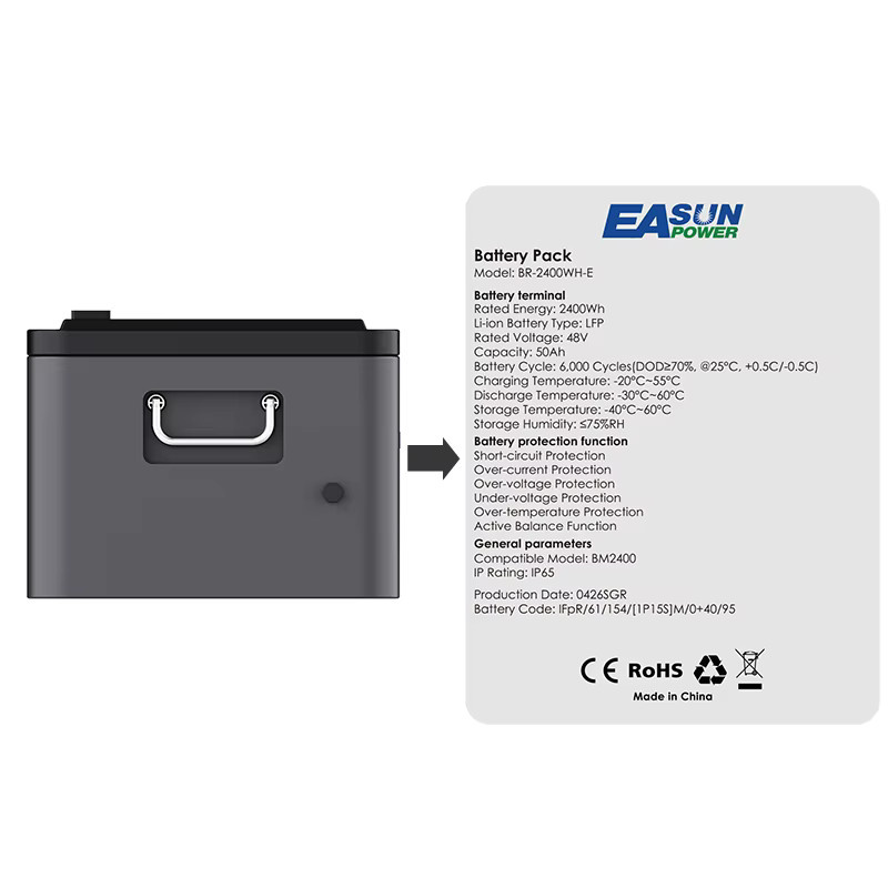 EASUN POWER 2400W AC-Wechselrichter All-in-One Balkon-Energiesystem mit Smart APP-Steuerung und 5 Batteriepacks für Mikronetz-Energiespeicherung - Bild 2