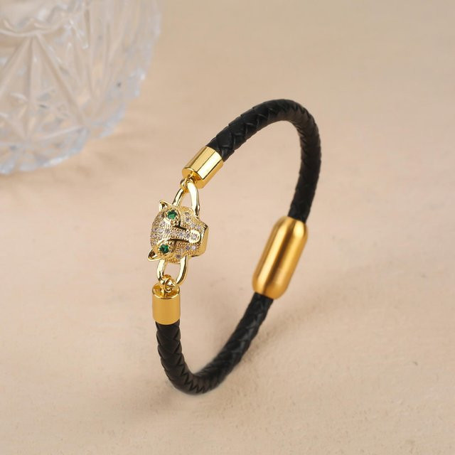Lucky Star Jewelry Armband, Lederseil, Edelstahl, Zirkonia, Unisex, 21cm - Bild 1