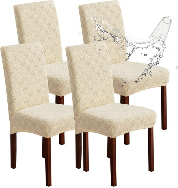 Bestbags Pfirsichblüten Stuhlbezug für Esszimmer und Wohnzimmer, wasserdicht und ölbeständig, 6er Set - Bild 1