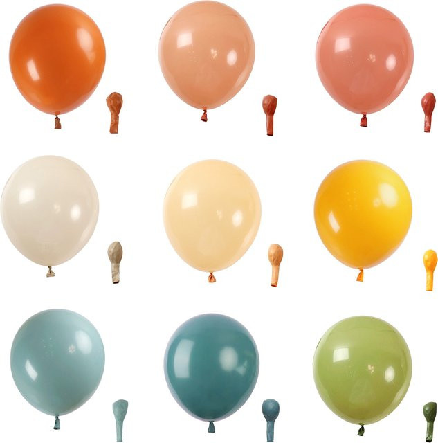 MicroPlush Retro Latexballons Set in Grün, Sand und Weiß für Geburtstag und Party Dekoration - Bild 1