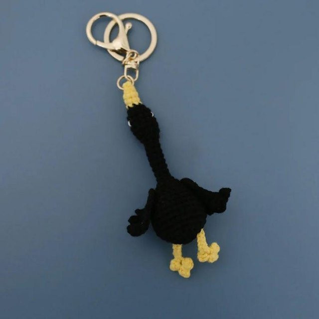Linyi toy Schlüsselanhänger, Hühnchen, Häkeln, grau, Unisex - Bild 1