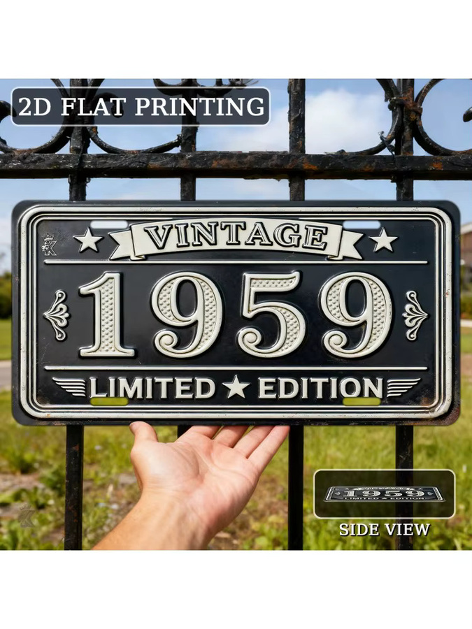 CIFBUY Vintage 1959 Limited Edition Metallschild aus Aluminium, Retro-Wanddekoration in Schwarz, Breite: 30,48 cm, Höhe: 15,24 cm, Tiefe: 1,0 cm - Bild 7