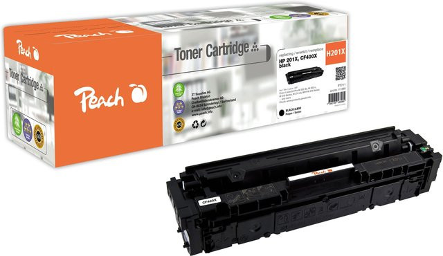 Peach Toner XL Black für HP Color LaserJet Pro MFP M 277 dw und HP Color LaserJet Pro M 252 dw, ersetzt HP 201X BK CF400X, wiederaufbereitet - Bild 1