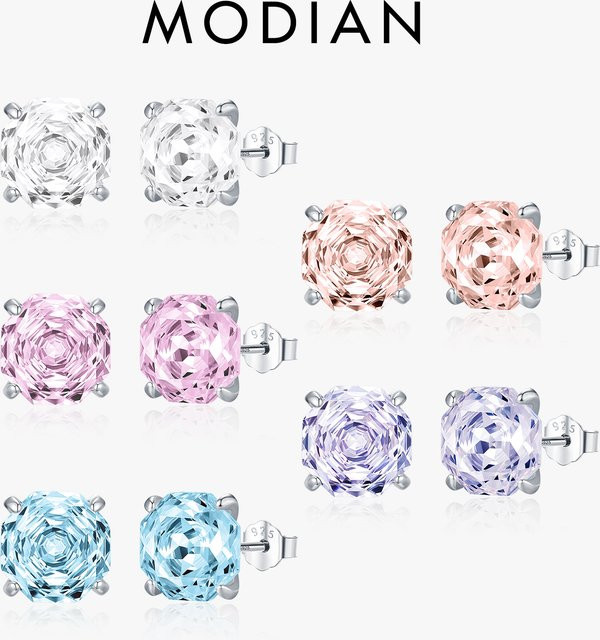 MODIAN Ohrringe 925 Silber, Multi-Color Zirkonia, Damen - Bild 1