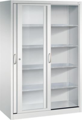 C + P Werkzeugschrank Acurado mit Schiebetüren und Sichtfenster, lichtgrau, B/T/H: 120 x 60 x 195 cm - Bild 1