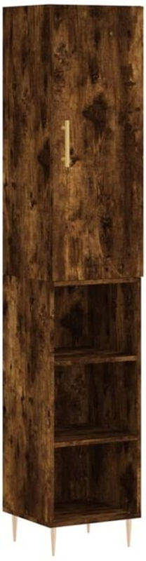 Vidaxl Highboard Retro in Räuchereiche Braun aus Holzwerkstoff und Metall, B/T/H: 34,5 x 34 x 180 cm - Bild 1