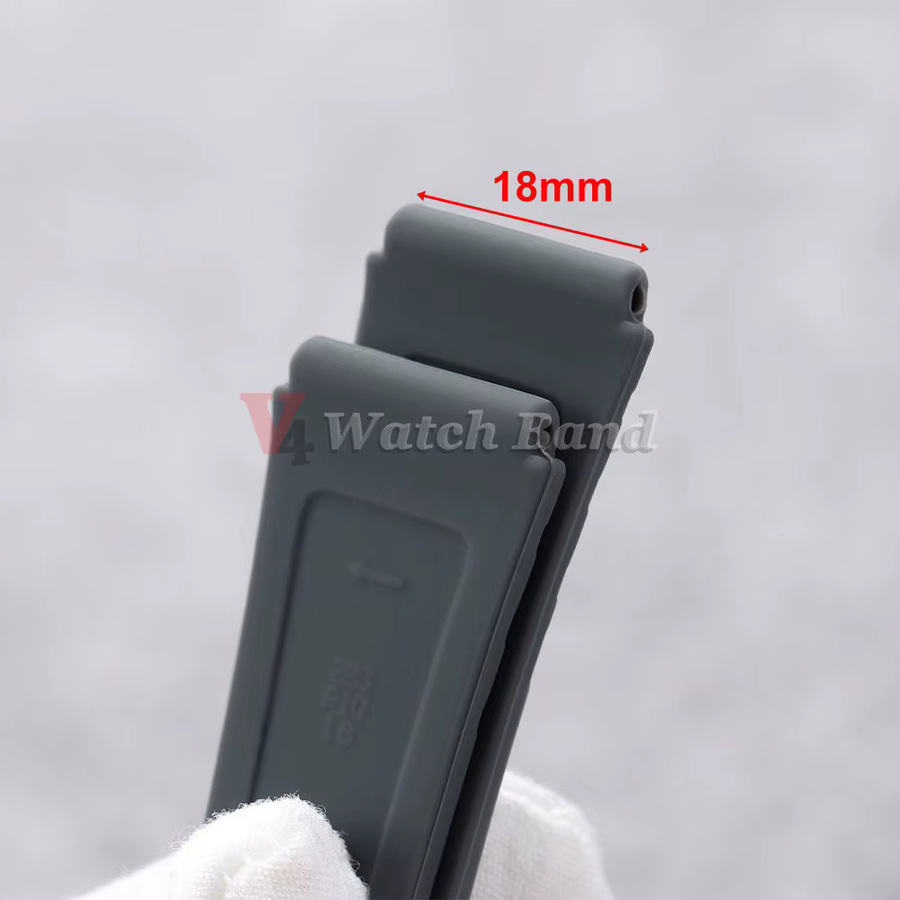 Uhrenarmband Silikon, 18 mm, Schwarz, Unisex - Bild 4
