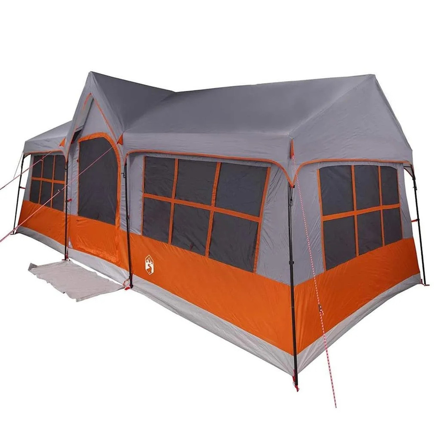 vidaXL Familienzelt mit Dach in Grau und Orange, B/T/H: 622 x 295 x 238 cm - Bild 1