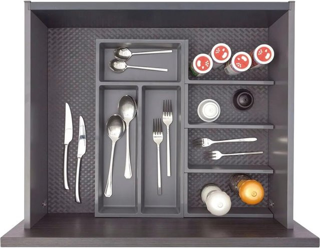 Ninka Besteckeinsatz mit Trenner Basis-Set 7 aus Kunststoff in Dunkelgrau, Tiefe: 50 cm - Bild 1