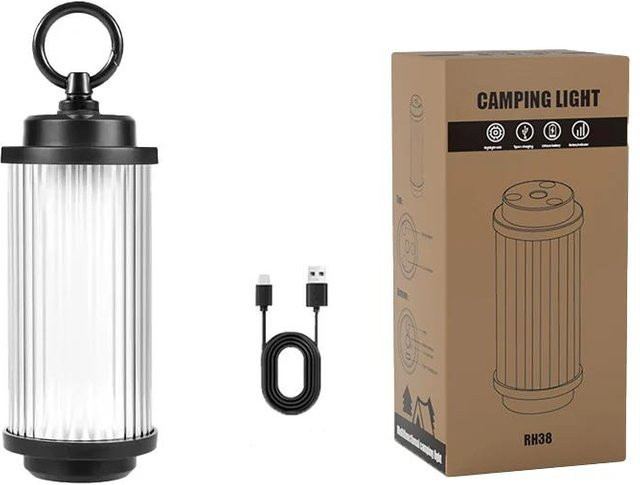 YJMP Super Lighting Mini 38 Explore Campinglampe, USB wiederaufladbare LED Zeltlaterne mit Magnetfunktion und IPX5 Wasserschutz, Schwarz - Bild 1