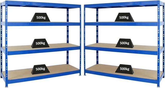 PROREGAL Rhino Schwerlastregal Set 5x Profi-Regal Schwarz, B/T/H: 160 x 60 x 180 cm, 4 Melamin-Ebenen, 500 kg Fachlast - Bild 1
