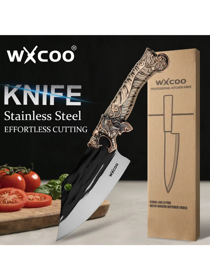 WXCOO Handgeschmiedetes Schälmesser aus Edelstahl in Silber im japanischen Stil - Bild 7