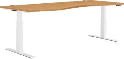 Schäfer Shop Genius Schreibtisch MODENA FLEX, elektrisch höhenverstellbar, Freiform mit Ansatz links, Farbe Buche/weiß, Breite: 180 cm - Bild 1