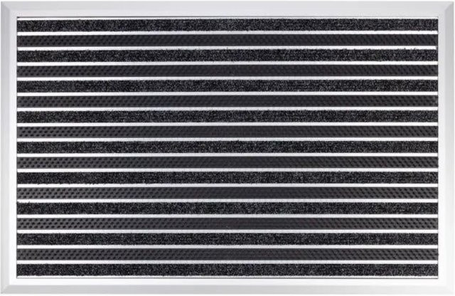 Karat Alu-Fußmatte Spectral aus Textilfaser-Rips mit Bürsten in Anthrazit, Breite: 54 cm, Tiefe: 83 cm, Höhe: 1,5 cm - Bild 1