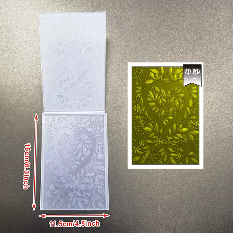 Elegantes 3D Bastelpapier mit herzförmigem Blumen-Design für dein DIY-Sammelalbum, 1-teiliges Set - Bild 3