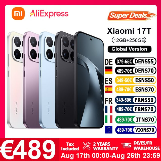 Xiaomi 17T Globale Version Smartphone mit 5G, 6,59 Zoll 120Hz Display, MediaTek Dimensity 8500-Ultra, 67W HyperCharge und Leica Kamera in Schwarz - Bild 1
