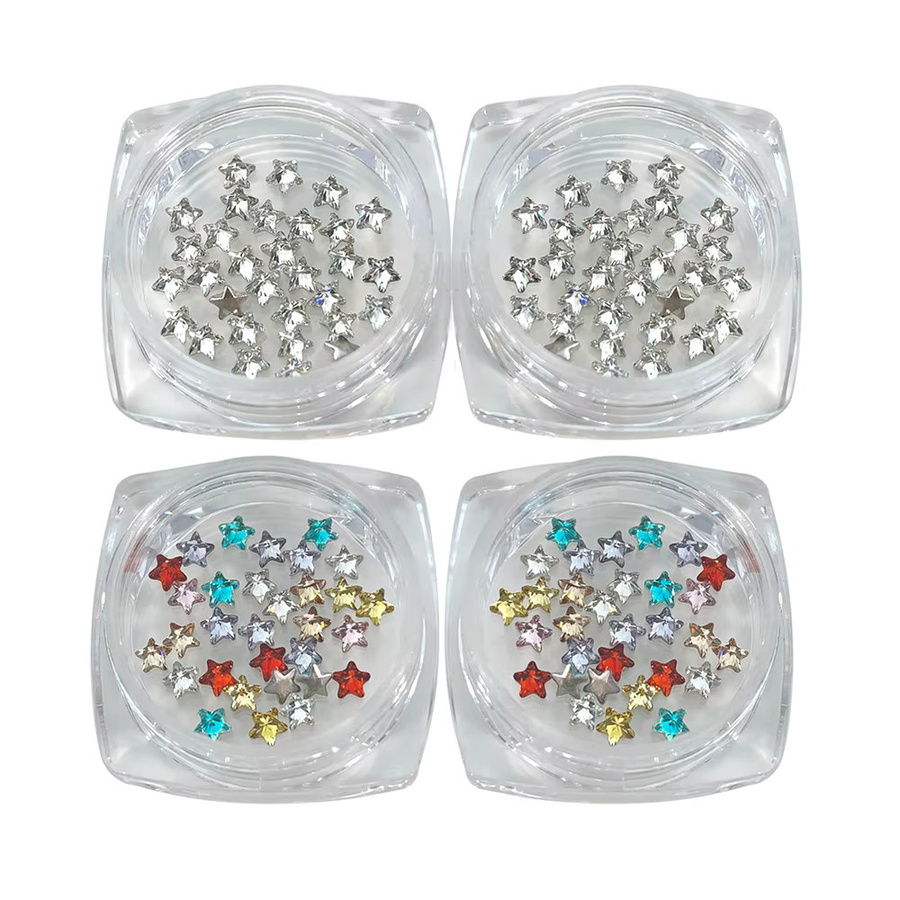 MAFANAILS Nail Art Charms, 30 Stück, 3 mm Mini fünfzackiger Stern Zirkon, glänzend - Bild 4