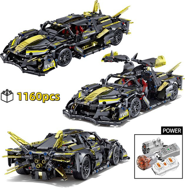 yaafun Technisches Supercar-Modell, Bausteine, Schwarz-Gold, 1:14, 1.160 Teile - Bild 1
