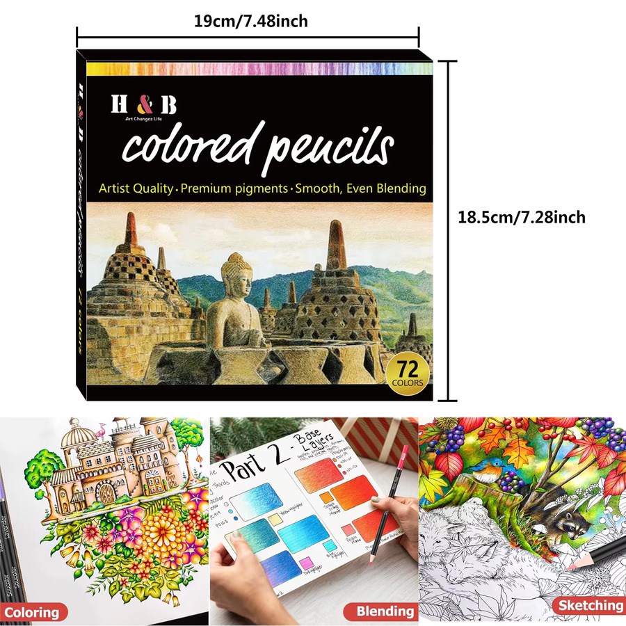 72 Buntstifte Set mit Soft Core für Künstler und zum Malen in Mehrfarben - Bild 5