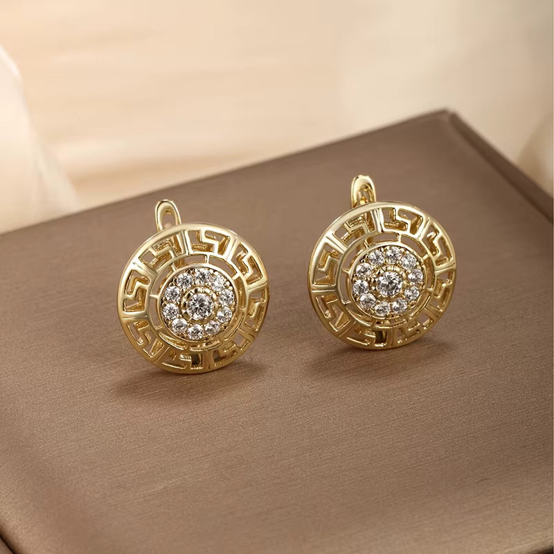 Huitan Creolen, Gold, Zirkonia, Damen - Bild 2