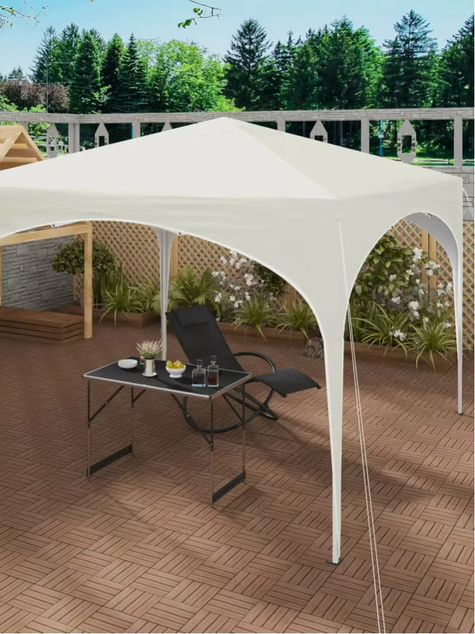WOLTU Partyzelt Grau, Wasserdichtes Zusammenklappbares Pop-Up-Zelt mit Halbkreisdach für den Garten und Outdoor-Märkte, B/T/H: 300 x 300 x 300 cm - Bild 3